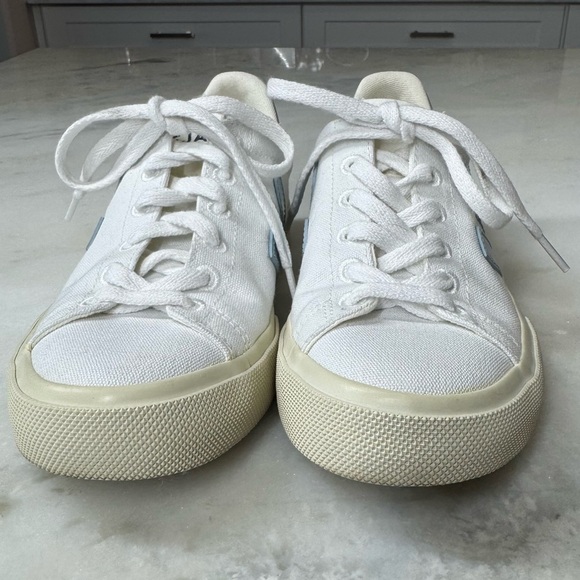 Veja Campo white steel canvas sneaker. Size 6 - Picture 4 of 12